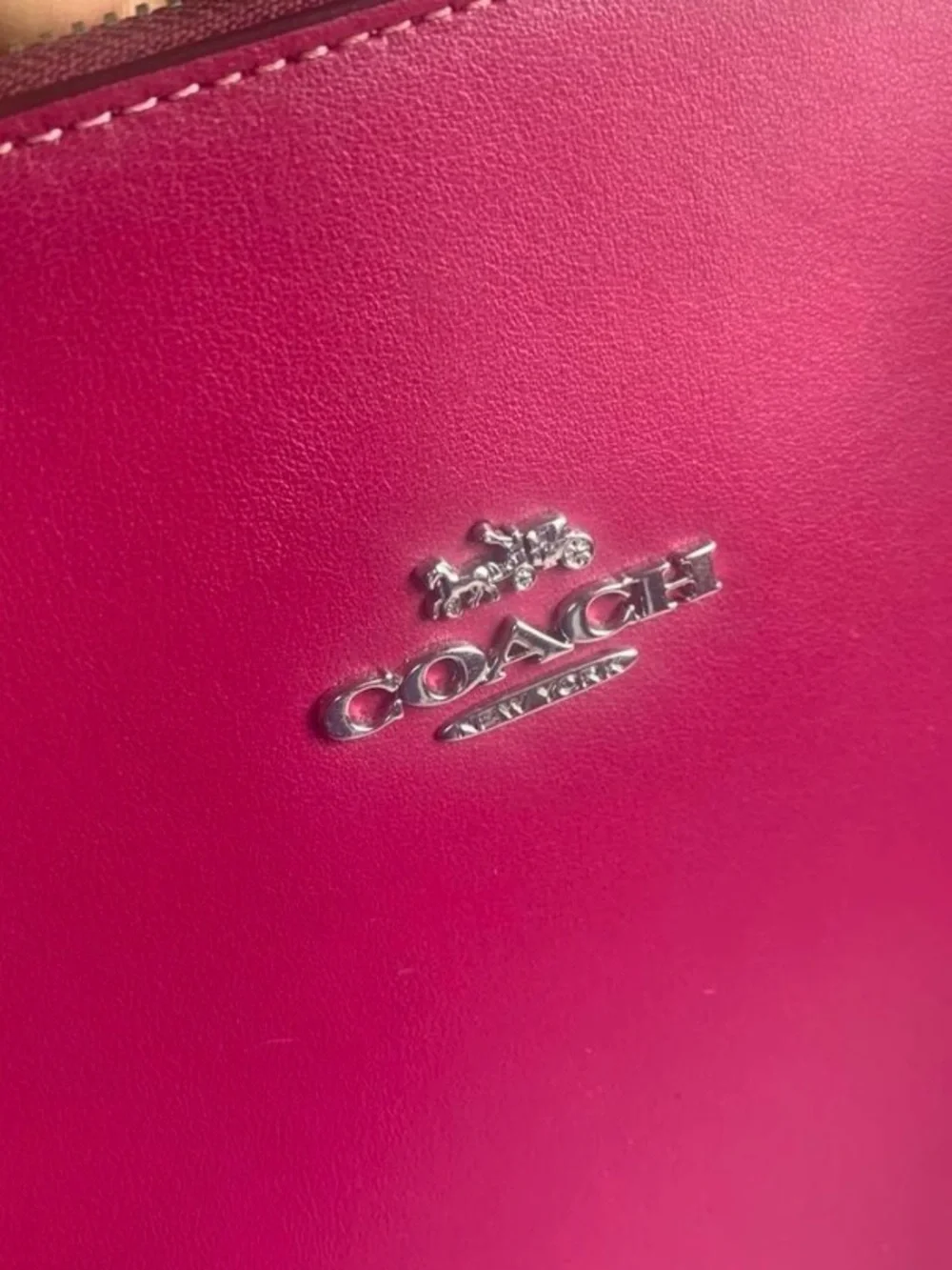 Coach Nina leather tote bag pink fuschia preppy luxury work